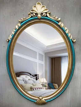 Стенно Огледало за Антре в Европейски Стил с Американския Интериор, Овално Огледало За Баня, Водонепроницаемое Огледало За Баня, Тоалетен Огледало