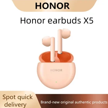 Оригинални нови слушалки Honor накрайници за уши X5, безжична Bluetooth слушалка за намаляване на шума и удобно носене, спортни игри с полуушами.