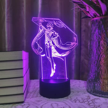 Аниме 3D Led лампа Genshin Impact Ayato, 16 цвята, лека нощ, детска фигурка за детски дом декор Спални, подарък за Коледното парти, илюзия