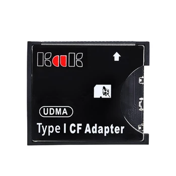 Адаптер за SD To CF Type I Черен Адаптер Поддържа SD SDHC, SDXC и MMC карта-в Стандартния Конвертор за четене на карти, Compact Flash Type I Card Reader