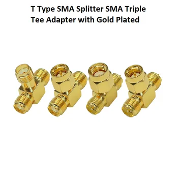 SMA-JKK SMA-PETER T-образна SMA сплитер RP-SMA Штекерно-двойна RP-SMA Женски Тройна чай Адаптер RF Коаксиален адаптер за 3 път