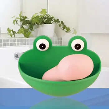 Държач за сапун ястие във формата на жаба с вендузи, Кухненски препарат за съдове за баня, калъф, домакински аксесоар