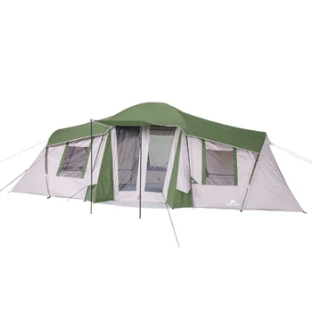 Палатка за отдих Ozark Trail на 10 човека, 3 стаи, с тентовым навес, една палатка за гараж, беседка