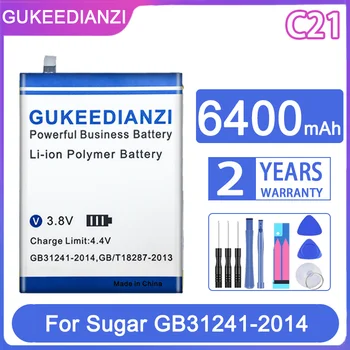 Преносимото батерия GUKEEDIANZI C 21 (596781) 6400 mah за Sugar C21 GB31241-2014 Bateria
