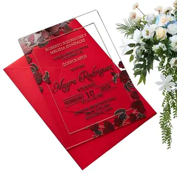Акрилни Покана За Сватба Сватбени Покани Boda Акрилни Покани Коледни Подаръци Картичка Покана Луксозна Уникална Сватба