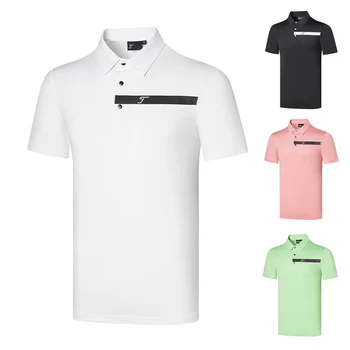 Любима детска лятна нова яке за голф, мъжки t-shirt, бързосъхнеща спортни и ежедневни риза поло, Дишаща стрейчевая риза за голф с къс ръкав