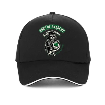 Бейзболна шапка на SAMCRO SOA Sons of Anarchy, Мотоциклетни шапки в стил пънк с черепа, Ежедневни бейзболна шапка възстановяване на предишното положение, Модни висококачествена състезателна шапка