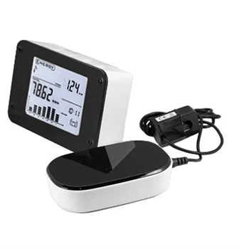 Безжичен монитор електроенергия за проследяване на използването на енергия в реално време за еднофазно или трифазен зададено измерване на мощност Бяло + черно