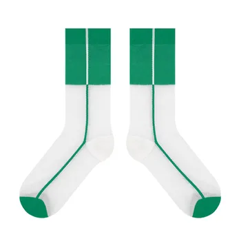 Дамски прости чорапи със средна дължина, женски тънки дишащи универсални чорапи, непрозрачен разтеглив домашни чорапи Sokken, съответстващи на цвета