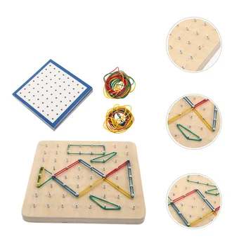 Математическа Дървена дъска-играчка За деца, Геобоард, Ногтевая плоча на Геометрична форма, Инструменти за преподаване на Математика на Детето