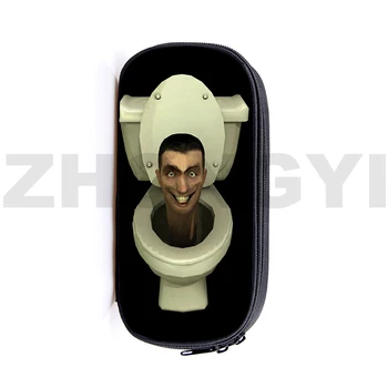 Детски Забавен Тоалетна Skibidi 3D молив случай На мълния Модерна Пътна Косметичка Козметични Органайзер Skibidi Тоалетни Ученически пособия
