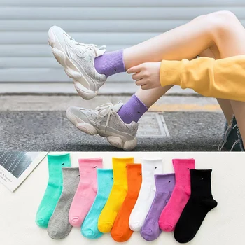 Демисезонные Спортни чорапи Macaron ярки цветове, Мъжки и Женски Разтеглив Баскетболни чорапи с ниска Тръбата за средното образование, Размерът на ЕС (36-42)