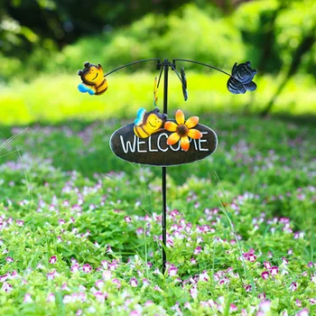 Градински Брой Въртящи се Вятърни Мелници Газонный Украшение Железни ladybugs Декор Метално Колело Изкуството на Двора с Церемонията Табела за Двор Паркове Тревата