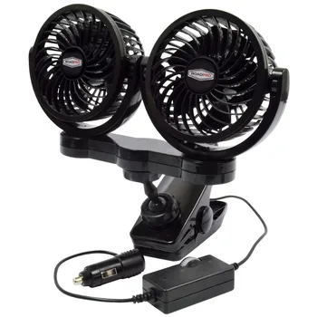 RoadPro 12-волтов двоен вентилатор с инструменти за монтаж клипс