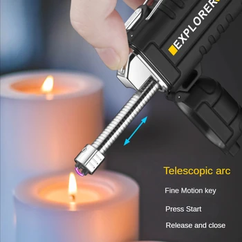 USB акумулаторна електрическа плазменно-електродъгово запалка за мъже, аксесоари за пушачи на цигари, водоустойчив и ветроупорен, подаръци на открито