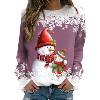 Дамски Свитшоты Весела Коледа, пуловер с участието на Коледната елха, ежедневни риза, скъсяване на върховете Fairycore, спортен костюм