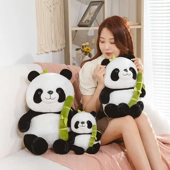 В ръцете на Бамбук панда, Бамбук тръба, Панда, Сладка Панда, Плюшен играчка, кукла, подарък