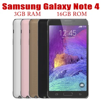 Samsung Galaxy Note 4 N910A N910F N910P LTE Смартфон 5,7 инча 16 Mp 3 GB 32 GB се Използва Като Мобилен телефон
