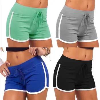 Дамски летни панталони с еластичен колан и цепка отстрани Всекидневни спортни панталони, къси Панталони за йога дантела