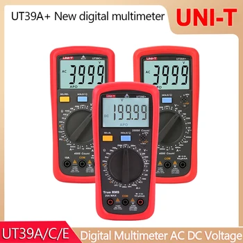 UNIT UT39A + UT39C + UT39E + Цифров мултицет Ac dc 20A 1000 В Ръчен, Автоматичен Диапазон С LCD подсветка Задържане на данни Multimetro тестер