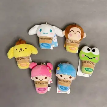 10 см Kawaii Sanrio Kuromi Littletwinstars Плюшени Играчки Kawaii Раница Окачване Творческа Сладолед Cinnamoroll Детски Сладък Подарък