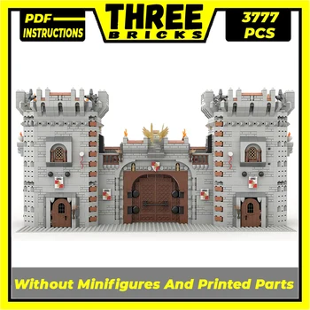 Технически Moc Тухли Модел на Крепостта Порта на Средновековния замък Модулни градивни елементи Подаръци, Играчки За Деца, Комплекти за сглобяване със собствените си ръце