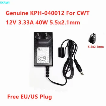 Истински CWT KPH-040012 12 3.33 A 40 W 5,5x2,1mm Адаптер за зарядно устройство EU-US Plug