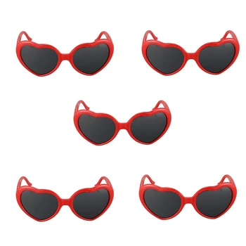 5X Сладък Модни Слънчеви очила във формата на Сърце в Ретро стил Лолита
