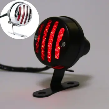Червен стоп-сигнал с решетка в корпуса задна светлина мотоциклет Универсален сигнален фенер за мотоциклет
