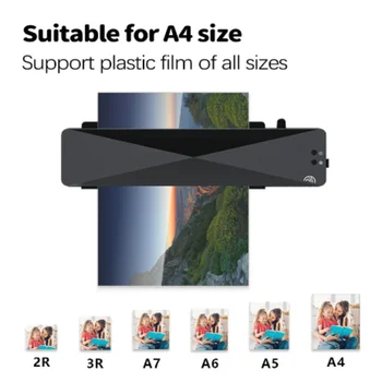 Професионална машина за запечатване на пластмаса за снимки, топло офис горещ и студен ламинатор за фото блистера за документи с формат А4