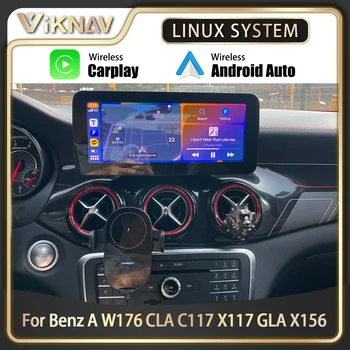 Радиото в автомобила на Linux За Mercedes Benz A W176 CLA C117 X117 GLA X156 радио CarPlay Безжичен Android Авто Мултимедия carplay радио
